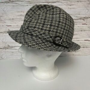Vintage Biltmore Harris Tweed Wool Grey Fedora Hat Made In Canada